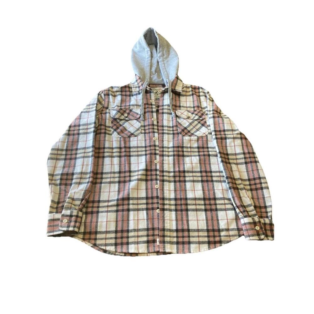 Free Planet Flannel Button Up Hoodie